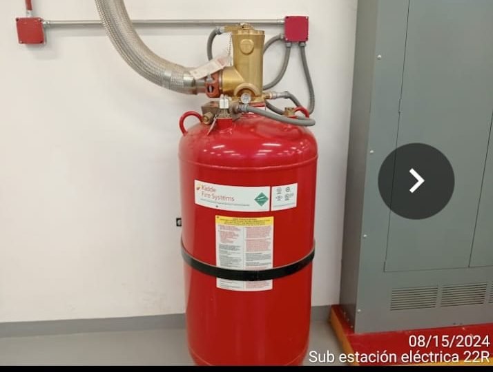 Sistema de supresión por agente limpio instalado en una subestación eléctrica